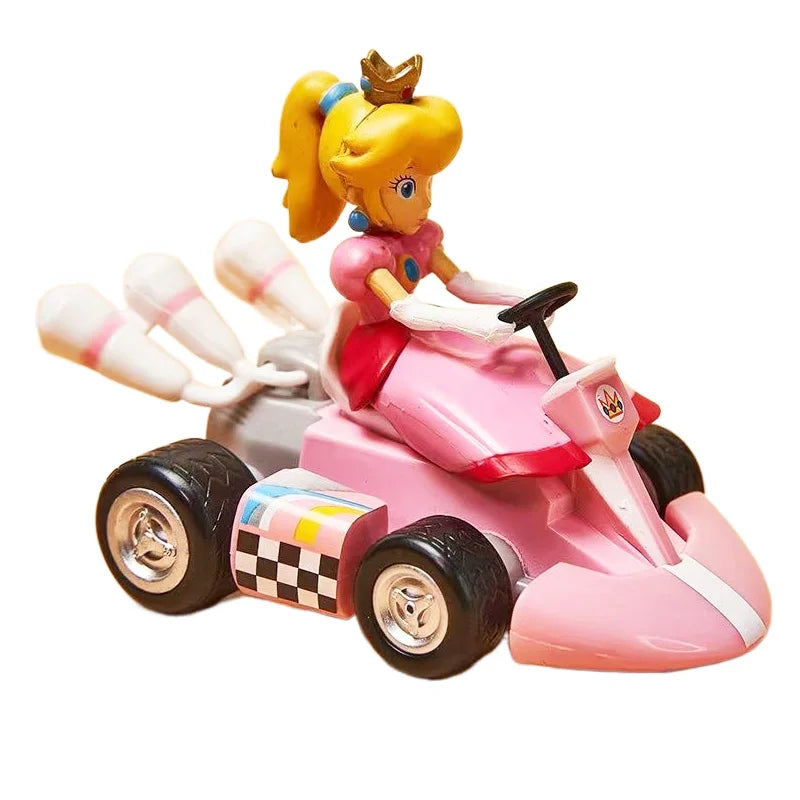 Autos zu Friction Super Mario Kart™ – Figuren aus der Sammlung (Mario, Luigi, Bowser, Peach, Yoshi, Toad)