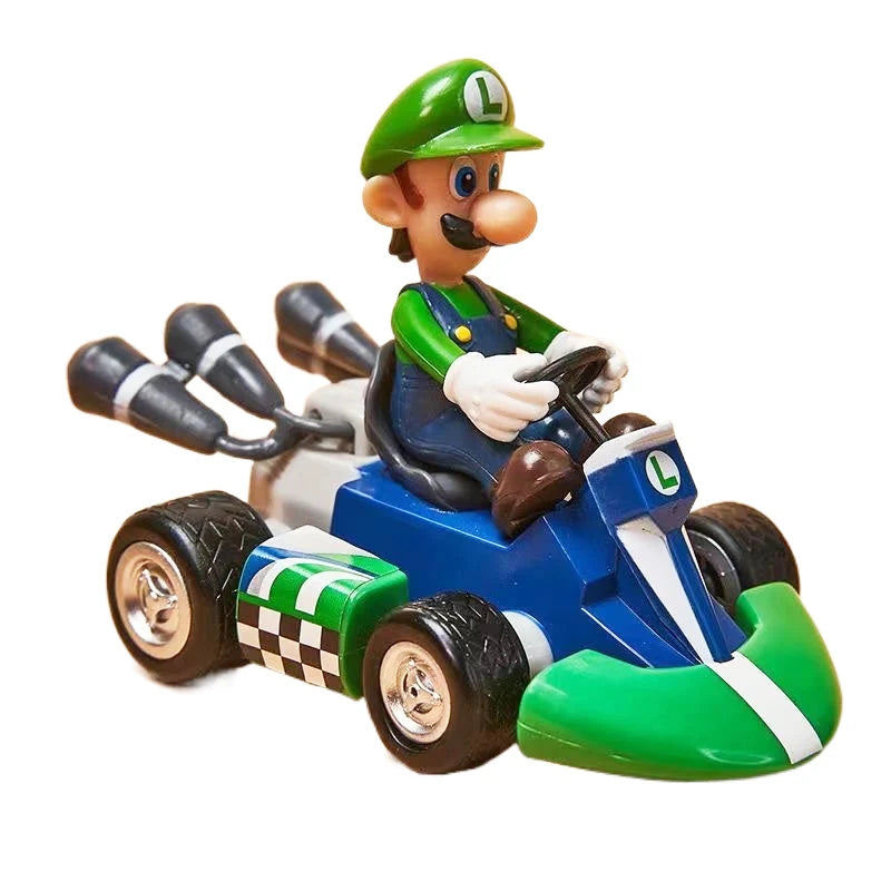 Autos zu Friction Super Mario Kart™ – Figuren aus der Sammlung (Mario, Luigi, Bowser, Peach, Yoshi, Toad)
