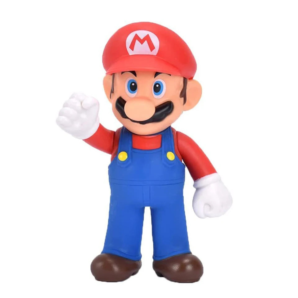 Ensemble aus 6 bis 18 Figuren aus PVC „Super Mario Bros.“ – inklusive Luigi, Yoshi, Donkey Kong und Champignon