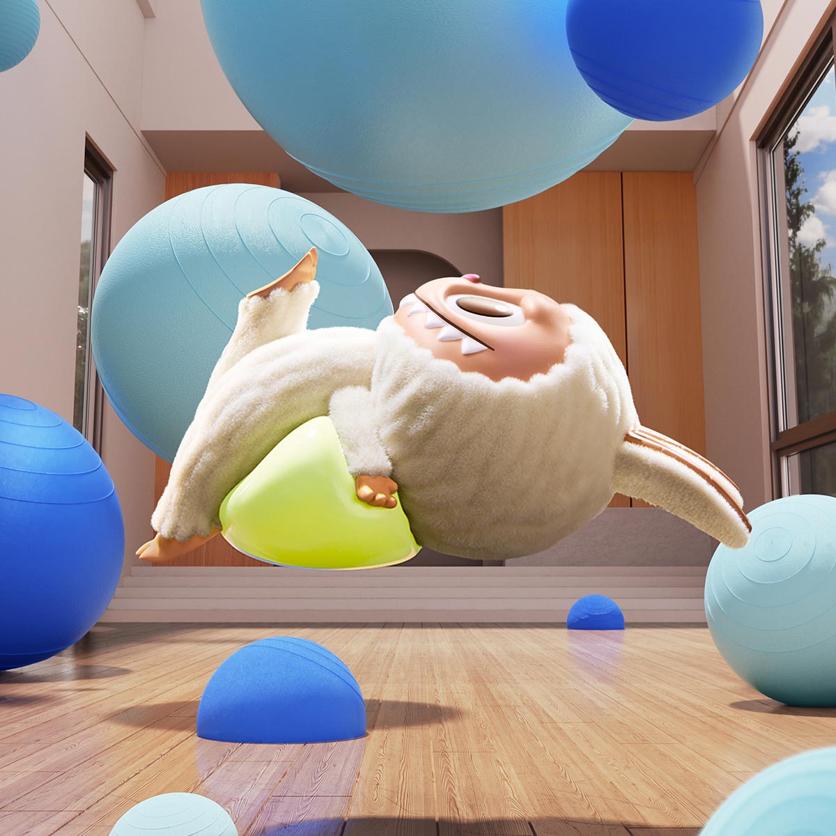 Labubu Lazy Yoga – Blindbox [1 kaufen, 2 bekommen]